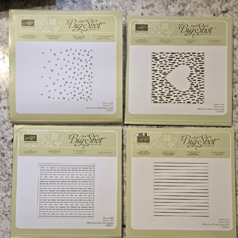 Stampin' Up! Sizzix Big Shot Textured Impressions Embossing Folders Bundle